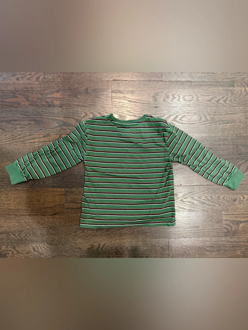 Boys GAP Kids Green Striped Long Sleeve Shirt size small